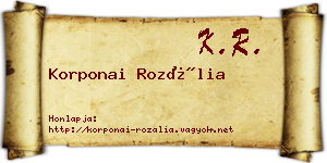 Korponai Rozália névjegykártya