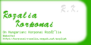 rozalia korponai business card